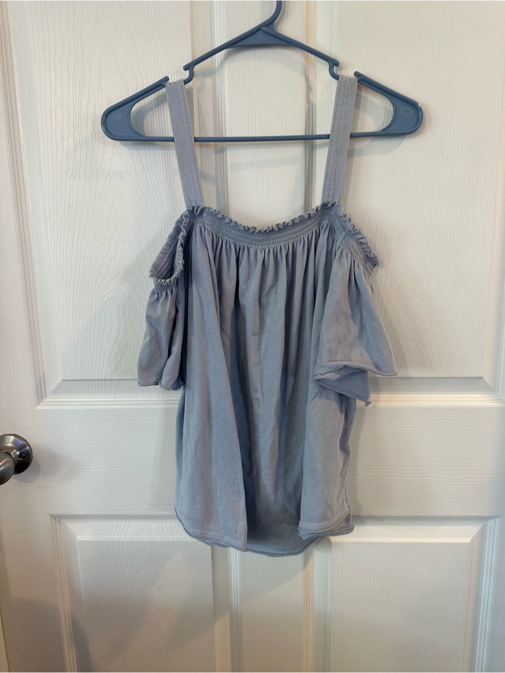 We The Free Light Blue Cold-Shoulder Camisole
